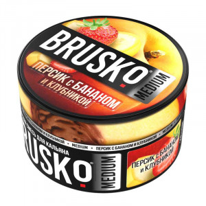 Смесь для кальяна BRUSKO MEDIUM - Персик с бананом и клубникой 250г