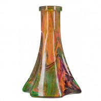 Колба для кальяна Vessel Glass - Пирамида зелено-красный мрамор 28см