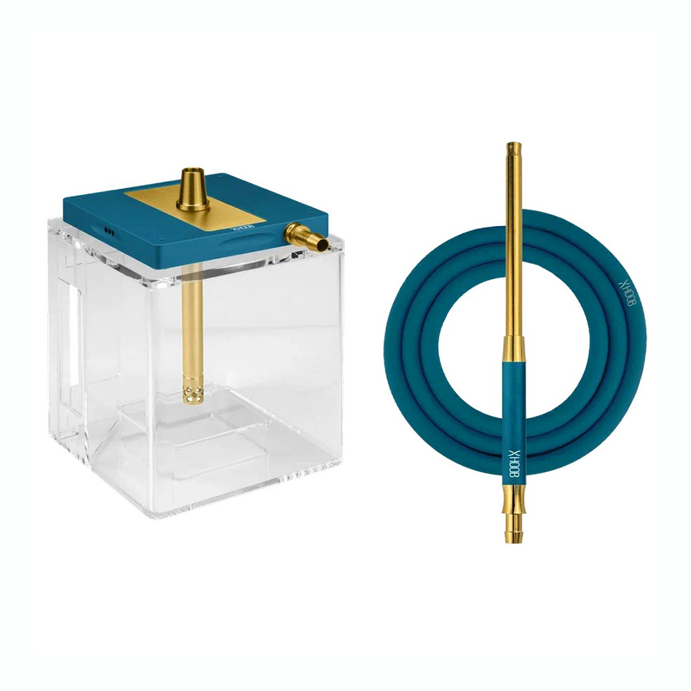 Кальян Hoob - Atom Marine Blue / Gold 21см (Полный комплект)