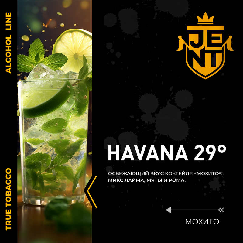 Табак для кальяна JENT - Havana 29° (Мохито) 25г